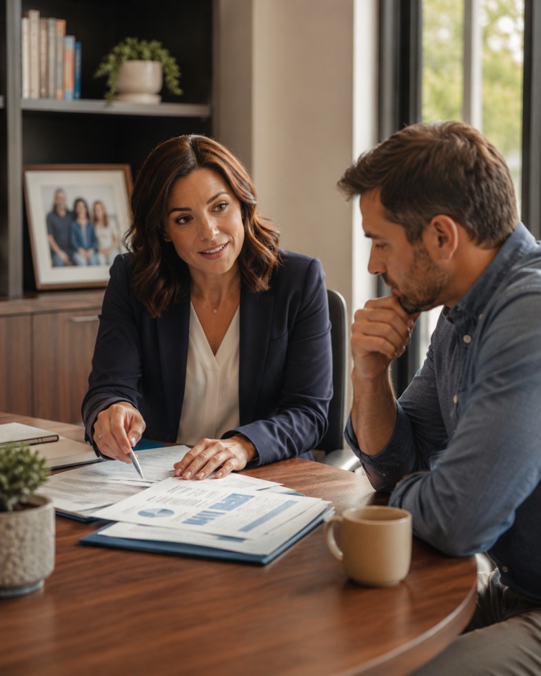 Two Colleagues Reviewing insurance policy